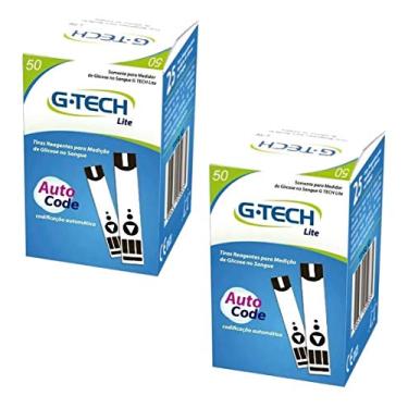 Imagem de Tira Teste Glicemia Fita Glicose 100 Unid G-tech Lite