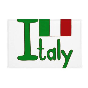 Imagem de DIYthinker Tapete de porta de banheiro com estampa verde da bandeira da Itália antiderrapante