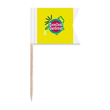 Imagem de Sinalizadores de palito de dente de jardinagem para decoração de bolo de festa