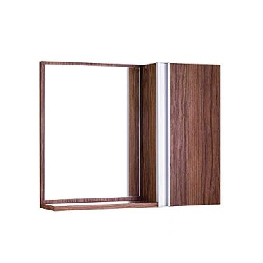 Imagem de Espelho para Banheiro com Armário Nogal Barra Vertical