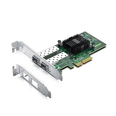 Imagem de H!Fiber Gigabit Dual NIC com chip Intel I350-AM2, placa de rede de 1 Gb Compare com Intel I350-F2 NIC, 2 portas SFP, PCI Express 2.1 X4, placa Ethernet com perfil baixo para Windows/Windows Server