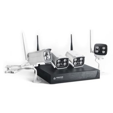 Imagem de Smart Kit Positivo Casa Inteligente NVR e Câmeras com 4 Câmeras IP Sem Fio 2.0MP + DVR 4 Canais Wireless 1080P HD-NVR Wi-Fi