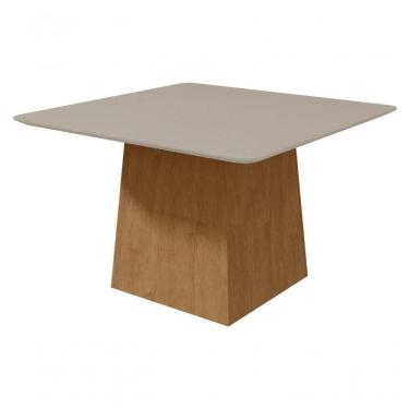 Imagem de Mesa Lopas 1,30 Nevada Plus Com Tampo Canto Copo Amendoa Clean/off White