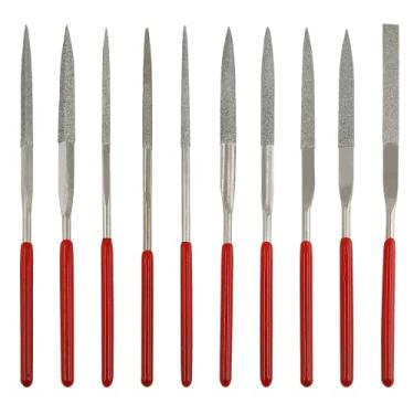 Imagem de Litoexpe Conjunto de 10 lixas de agulha, kit de lima de diamante pequeno multiuso, arquivo de joalheiro para metal, artesanato, madeira, lixamento de plástico, 2 x 100 mm