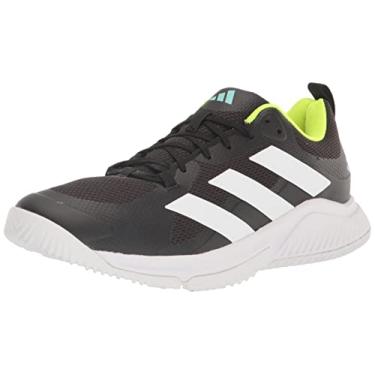 Imagem de adidas Tênis feminino Court Team Bounce 2.0, Core Black/White/Flash Aqua, 42