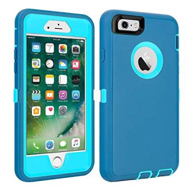 Imagem de Capa para iPhone 6/6S à prova de choque de alto impacto, borracha resistente, capa híbrida de silicone, tripla proteção, antichoque, resistente a quebra, capa para celular para iPhone 6/6S 4,7", iPhone6/6S, ltBlue