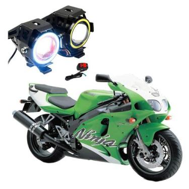 Imagem de Par Farol de Milha Angel Eye U7 para Moto Kawasaki NINJA ZX 750CC 2001