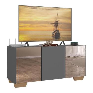 Imagem de Rack TV até 32 Polegadas com Espelhos 3 Portas Multimóveis MP1079, Gra