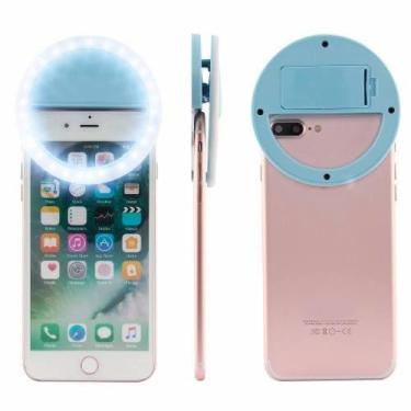 Imagem de Kit 2 Clipe Anel Universal Selfie Celular Ring Light Azul - BCS