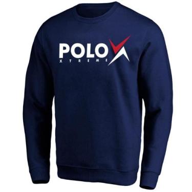 Imagem de Moletom Masculino Polo Blu Xtreme sem Capuz Casual Conforto, Azul mari