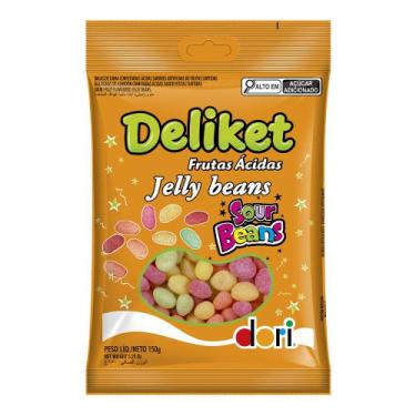 Imagem de Bala Deliket Jelly Beans Frutas Ácidas Dori 150g