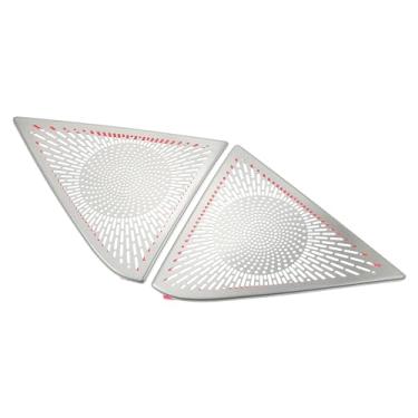 Imagem de ACROPIX Tampa da moldura do alto-falante maçaneta interna guarnição áudio do carro buzina estéreo grade de alto-falante apto para Mercedes Benz C Class W204 2007-2013 aço inoxidável tom prata - pacote