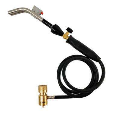 Imagem de Maçarico Cano Duplo Hiatsu JH-3DSV com Mangueira 1,5m e Acendedor Automático para Solda, Brasagem, Aquecimento e Refrigeração Ferramenta Profissional HVAC-R Ar Condicionado Split em Latão