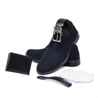 Imagem de Kit Sapato Oxford Masculino Camurça Premium Cadarço Com Cinto Meia Car