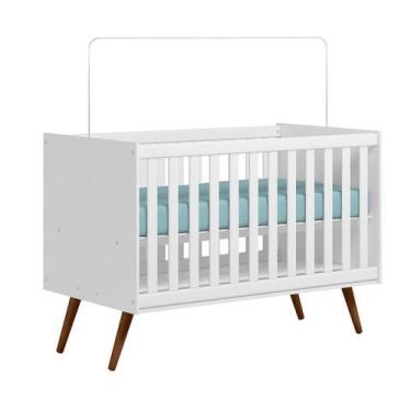 Imagem de Berço Mini Cama Infantil Q Charm 70cm Com Rodízios e Mosqueteiro -Bran