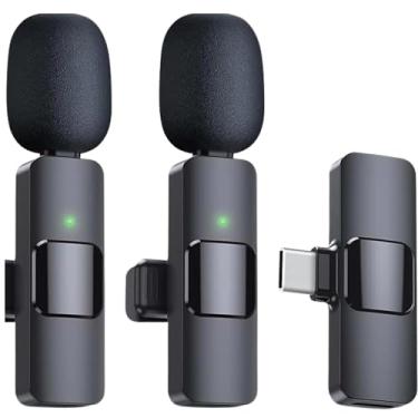 Imagem de Microfone de Lapela sem fio 2 Peças Type-C para compatível iPhone 15,Iphone 16, Android,1 transmissor 2 microfones, redução de ruído, para gravação, entrevista, Vloggers, YouTube, TikTok, LAGUS IMP.