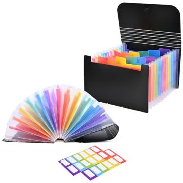 Imagem de Valtiner 2 organizadores de cupons de recibos, organizador de arquivos acordeão pequeno com 13 bolsos, pasta de arquivos expansível com abas coloridas, tamanho A6 para cartões, cheque, ingressos,