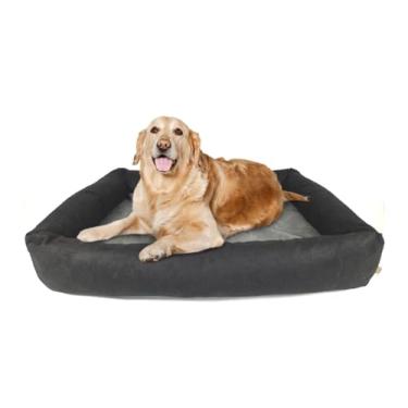 Imagem de Cama Para Cachorro Grande 100x87 Cm - Cinza 100% Lavável e Resistente - Pet Querido (PRETA E CINZA)