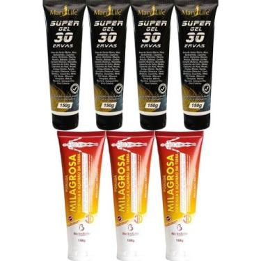 Imagem de Kit 4 Super Gel 30 Ervas 150G + 3 Pomada Milagrosa 150G - Bio Instinto
