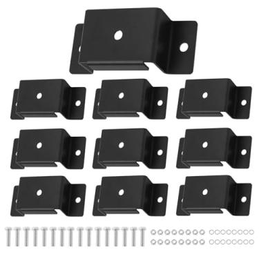 Imagem de Suporte de bolso de estaca de reboque de 10 peças para madeira serrada de 5 cm x 10 cm, bolso utilitário de reboque para reboques e caminhões, processo antiderrapante fosco preto, parafusos e porcas