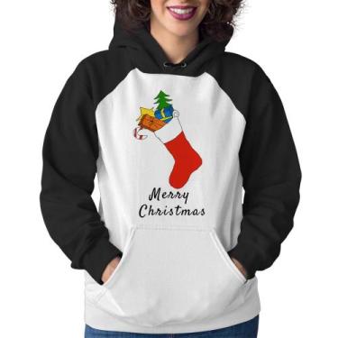 Imagem de Moletom Feminino Socket Merry Christmas - Foca na Moda, Branco, Preto,