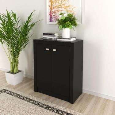 Imagem de Balcão de Escritório Office com 2 Portas 74x60 Cm ME4103 Preto - Tecno