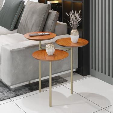 Imagem de Mesa Lateral Industrial com tampo 100% MDF Austin - Sym Decor