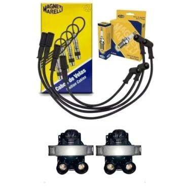 Imagem de Kit Bobina Ignição Cabo E Vela Uno Palio Strada Siena Weekend Fiorino Fire