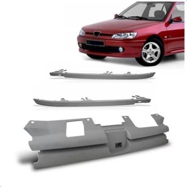 Imagem de Grade para Peugeot 306 Ano 1998 a 2002 Com Par Frisos Farol - SP ACESS