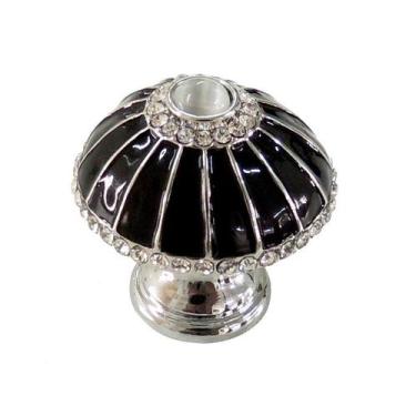 Imagem de Puxador Cristal - IL 4531 - Cromado - Preto - 35MM - ITALY LINE