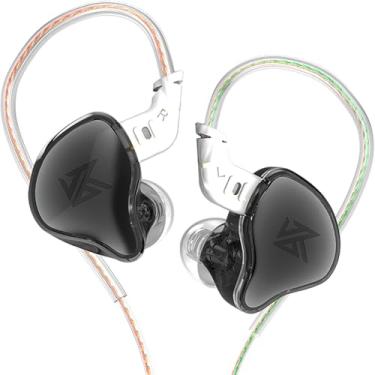 Imagem de Monitores intra-auriculares KZ EDC, HiFi Stereo Stage/Studio IEM com fio, isolamento de ruído, fones de ouvido/fones de ouvido esportivos para músicos audiófilos (sem microfone, preto)