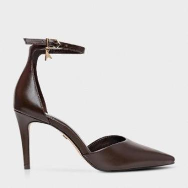 Imagem de Slingback Carrano Charm Icon Couro Dark Brown   Feminino-Feminino