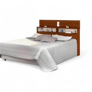 Imagem de Cabeceira Elegante Florença Casal Cinamomo E Off White