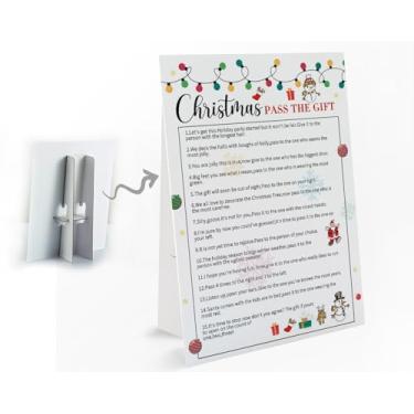 Imagem de Christmas Pass the Gift Game, Left Right Game Christmas, Jogo de festa de Natal em grupo, jogo de troca de presentes, presentes de Natal, suprimentos de lembrancinhas de festa de Natal para atividades