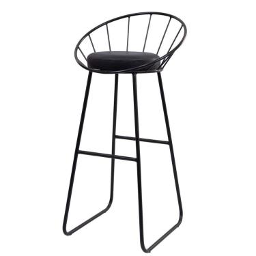 Imagem de Banco Alto Sunset Banqueta Estofada Balcão Cozinha Churrasqueira Preto