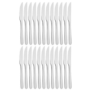 Imagem de Kit 24 Facas De Mesa Churrasco Serra Tramontina Havaí Em Aço Inox