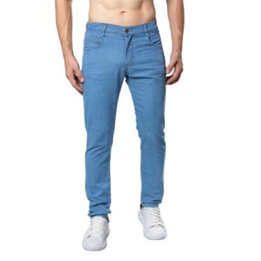 Imagem de Calça Jeans Masculina Tradicional Elastano - 4 Azes, Jeans claro, 48