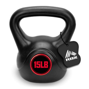 Imagem de RBX Kettlebell de 6,8 kg com revestimento plástico à prova de choque para treinamento Crossfit
