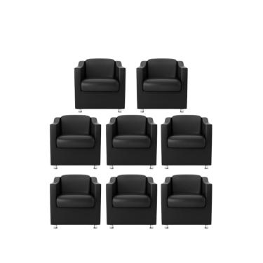 Imagem de Kit 8 Poltronas Bia Decorativa Reforçada Recepção Clínica Salão Sala De Estar Courino