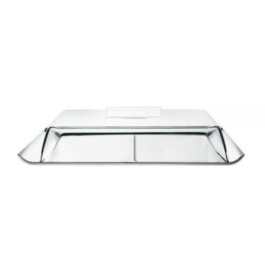Imagem de Porta Frios Tramontina Quadrata Em Aço Inox Com Cupula Transparente 2 Peças