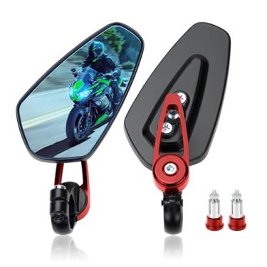Imagem de LKV Espelhos de extremidade de barra de motocicleta - espelhos CNC retrovisores de 7/20.3 cm 22 mm compatíveis com Honda Grom MSX125 CB500F Kawasaki Z900 Z1000 Suzuki GSXR Yamaha MT-03 MT-07 e mais