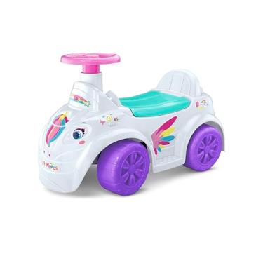 Imagem de Roma Jensen Br, Roma Brinquedos Carrinho de Passear Toymotor Unicórnio, 52 cm, Cor Branco, Suporta até 30 Kg
