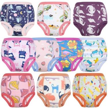Imagem de MooMoo Baby Cuecas De Treino, Pacotes Com 10 Unidades, Absorventes, Para Meninos E Meninas, Xixi Algodão, 2 Unidades