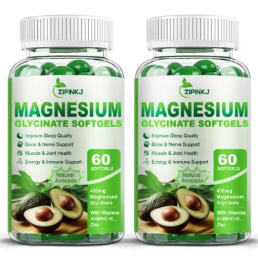 Imagem de Cápsulas gelatinosas de glicinato de magnésio de 400 mg com zinco e vi