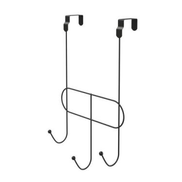 Imagem de Cabide Multiuso De Porta 3 Ganchos - Stolf Preto