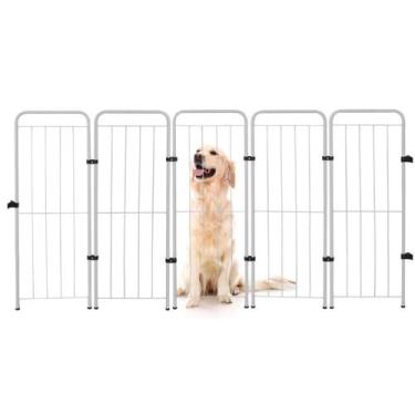 Imagem de Cercado Dobrável 98cm com 5 Módulos Utilyse Branco preto Divisor de Am
