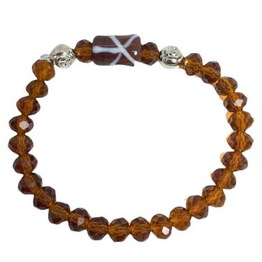Imagem de Pulseira Xangô Firma Marron Cristal E Silicone