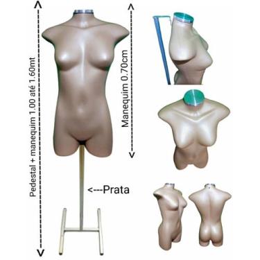 Imagem de Manequim feminino adulto (Meio corpo jô N.36) Savana com tampa prata +