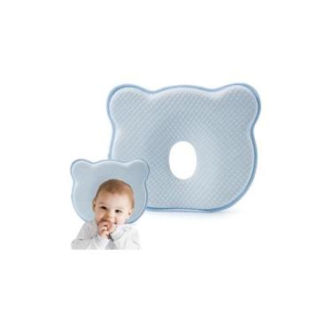 Imagem de Almofada Memory Foam Baby Flat Head Mobiliário de quarto azul - Lightb