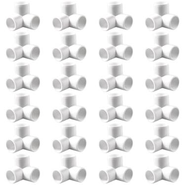 Imagem de LEONTOOL Pacote com 24 acessórios de PVC de 3 vias, 1/2 polegada, grau 90 graus saída lateral cotovelo conector de tubo de PVC para projetos DIY domésticos, cercas de animais de estimação, estruturas